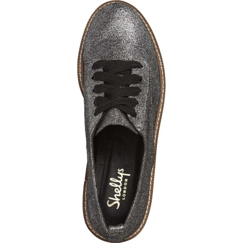 NWOB Shellys London Jack Metallic Lace Up Platform Creeper